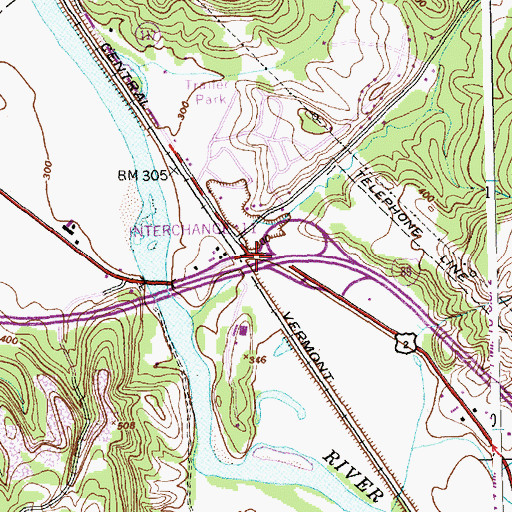 Topographic Map of Interchange 11, VT