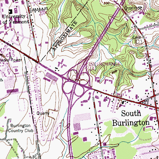 Topographic Map of Interchange 14, VT