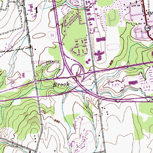 Topographic Map of Interchange 13, VT