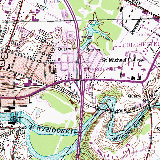 Topographic Map of Interchange 15, VT