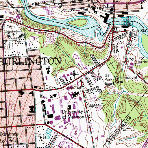 Topographic Map of Ira Allen School (historical), VT