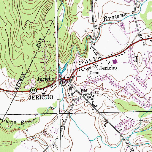 Topographic Map of Jericho Center Historic District, VT
