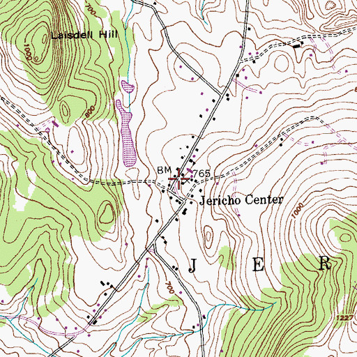 Topographic Map of Jericho Center Post Office, VT