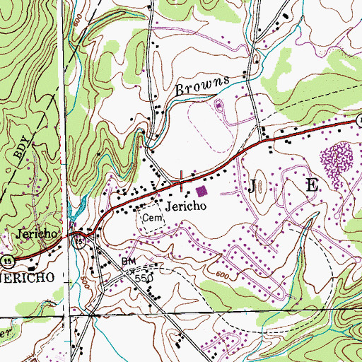 Topographic Map of Jericho Post Office, VT