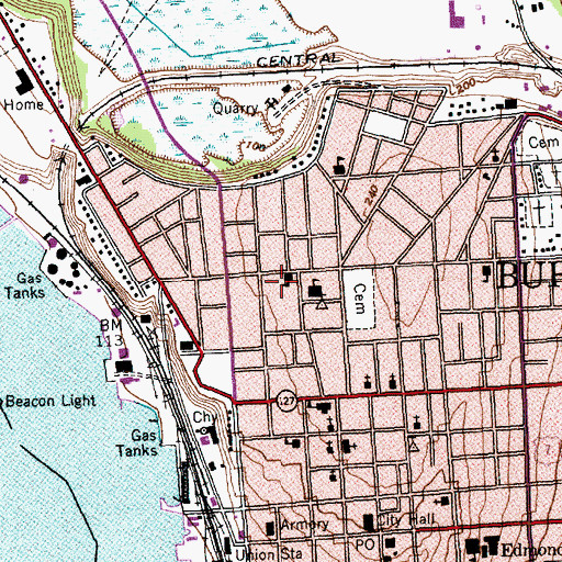 Topographic Map of Lawrence Barnes Elementary School, VT