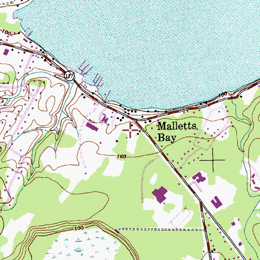 Topographic Map of Malletts Bay Campground, VT