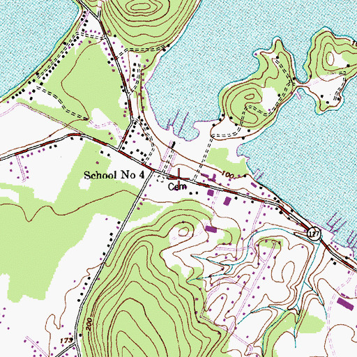 Topographic Map of Malletts Bay Cemetery, VT