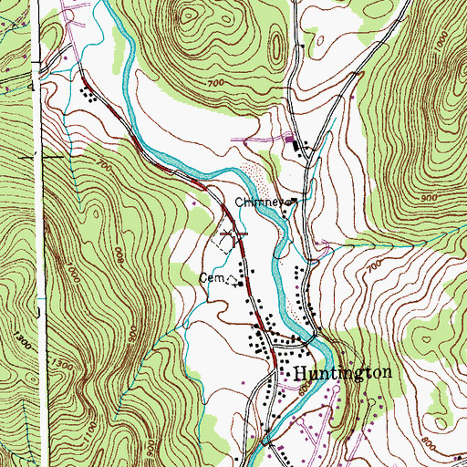 Topographic Map of Maplewood Cemetery, VT