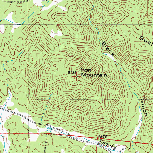 Topographic Map of Iron Mountain, CO