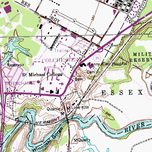 Topographic Map of Merrill Cemetery, VT