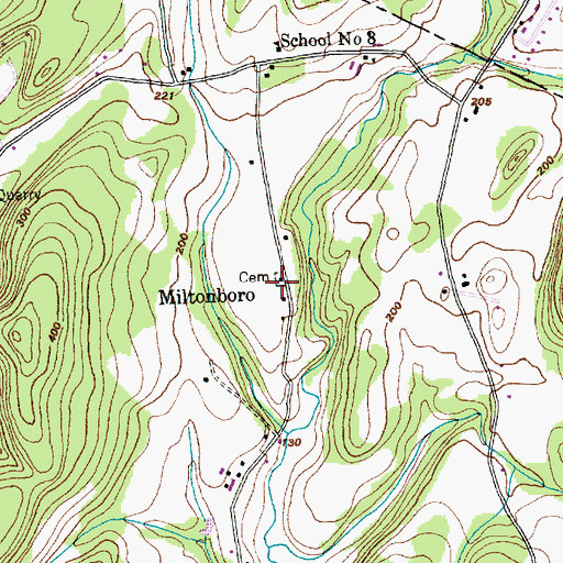 Topographic Map of Miltonboro Cemetery, VT