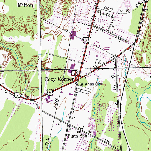 Topographic Map of Milton Post Office, VT