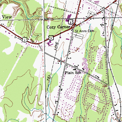 Topographic Map of Milton Public Library, VT