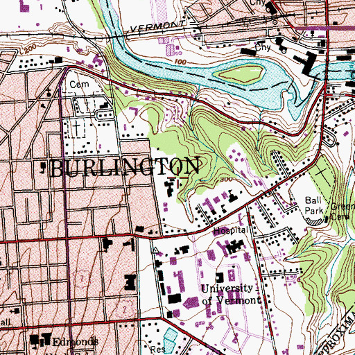 Topographic Map of Mount Saint Marys Convent, VT