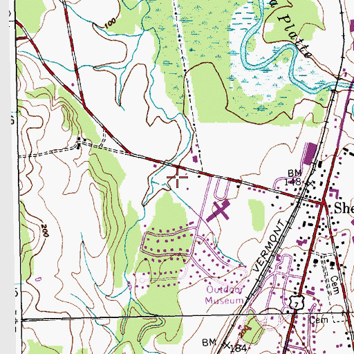 Topographic Map of Museum Covered Bridge, VT