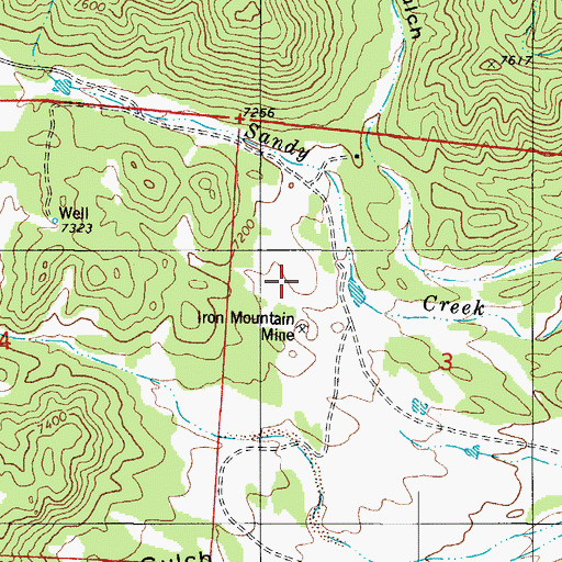 Topographic Map of Iron Mountain Mine, CO