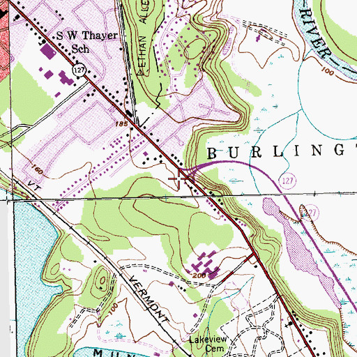 Topographic Map of North Avenue Christian School, VT
