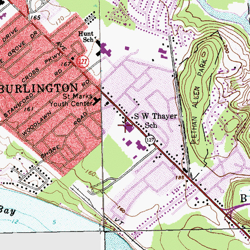 Topographic Map of North Avenue Shopping Center, VT