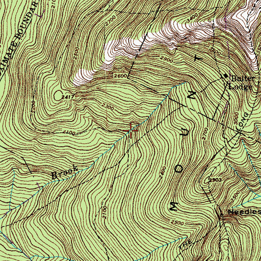 Topographic Map of Nose Dive Trail, VT
