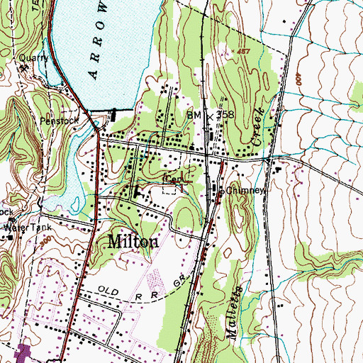 Topographic Map of Old Milton Cemetery, VT