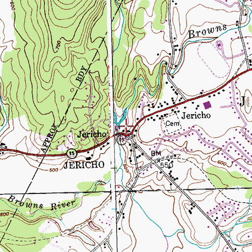 Topographic Map of Old Red Mill and Mill House (historical), VT