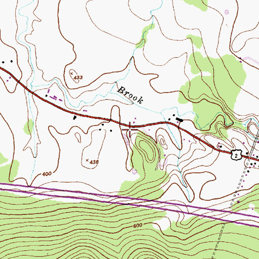 Topographic Map of Pinecrest Camping Area, VT