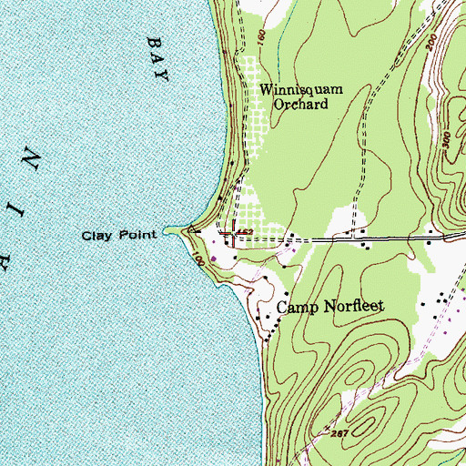 Topographic Map of Ponnesoon Knolls Camp, VT