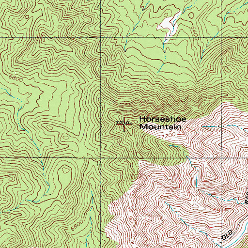 Topographic Map of Horseshoe Mountain, CO