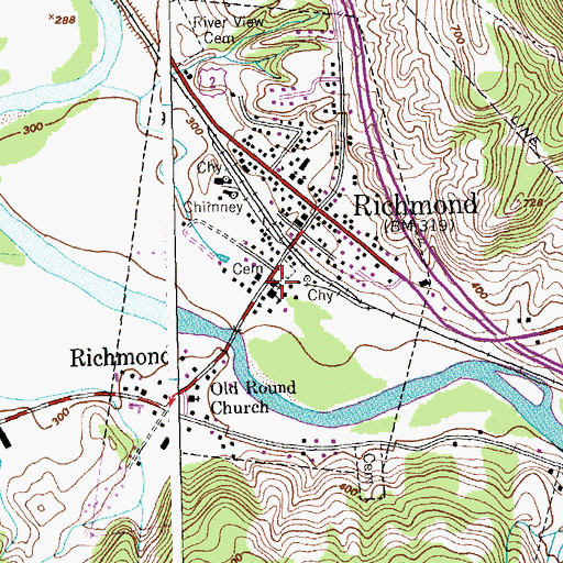 Topographic Map of Richmond Congregational Church, VT