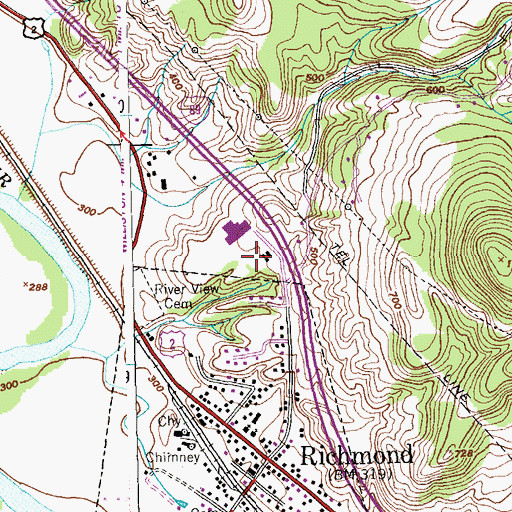 Topographic Map of Richmond Elementary School, VT