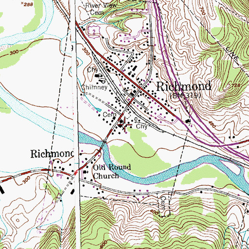 Topographic Map of Richmond Post Office, VT
