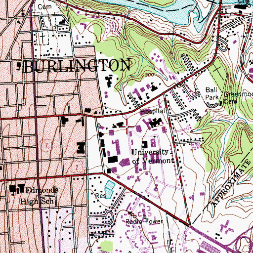 Topographic Map of Robert Hull Fleming Museum, VT