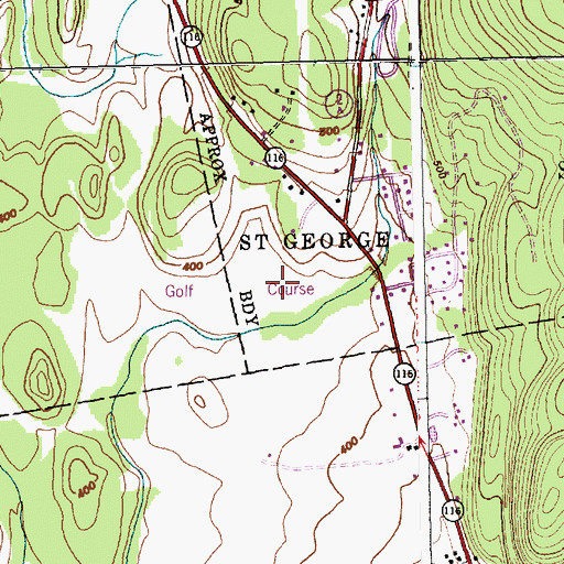 Topographic Map of Rocky Ridge Golf Course, VT