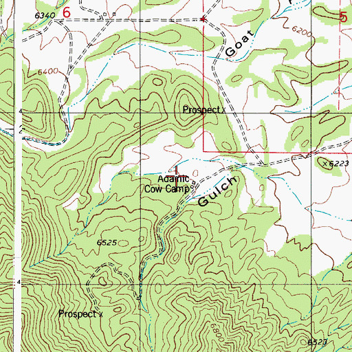 Topographic Map of Adamic Cow Camp, CO