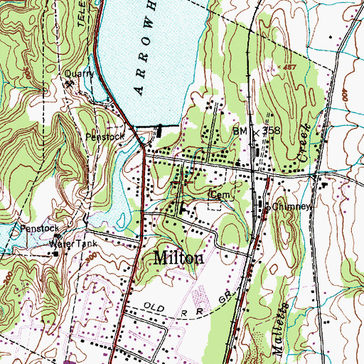 Topographic Map of Saint Ann Church, VT