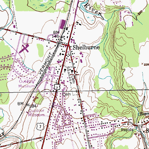 Topographic Map of Saint Catherines Cemetery, VT