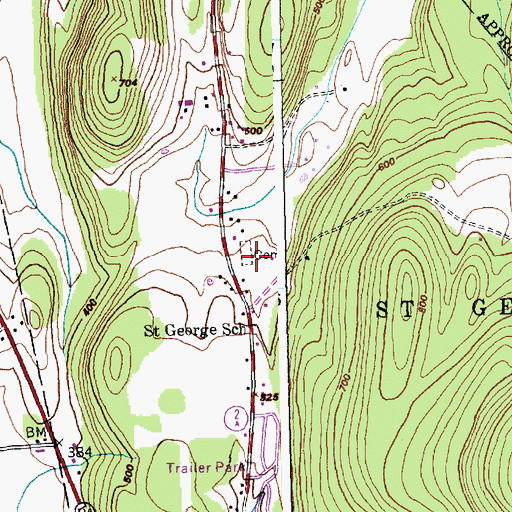 Topographic Map of Saint George Village Cemetery, VT