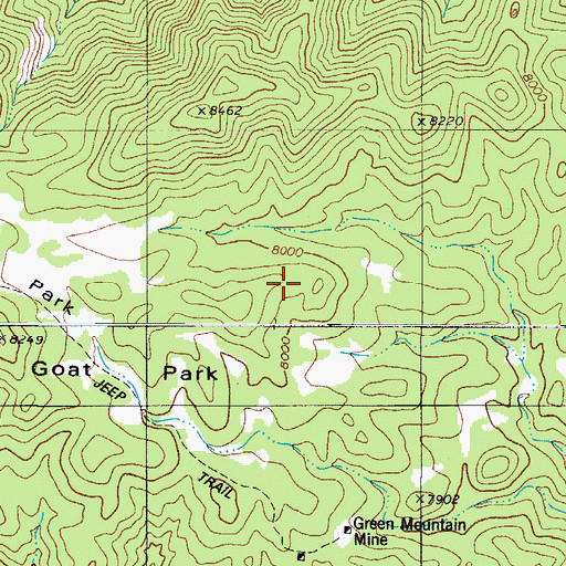 Topographic Map of Goat Park, CO