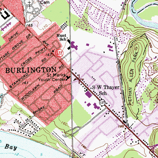 Topographic Map of Saint Mark Church, VT