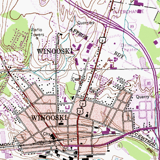 Topographic Map of Saint Francis Xavier Cemetery, VT