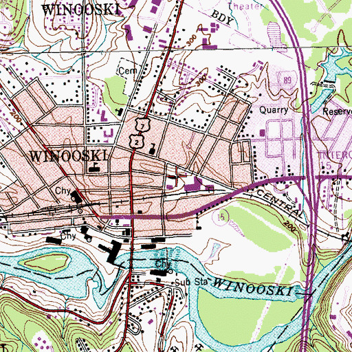 Topographic Map of Saint Stephen Church, VT