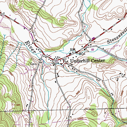 Topographic Map of Saint Thomas Catholic Church, VT