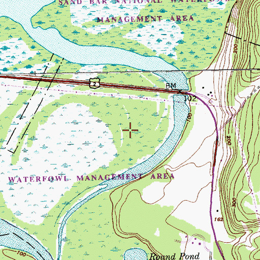 Topographic Map of Sand Bar National Waterfowl Management Area, VT