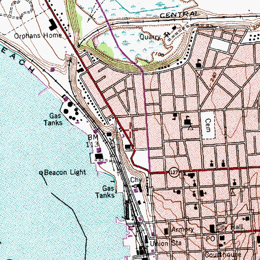 Topographic Map of Sara M Holbrook Community Center, VT