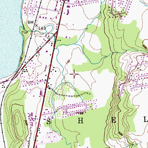 Topographic Map of Shelburne Camping Area, VT