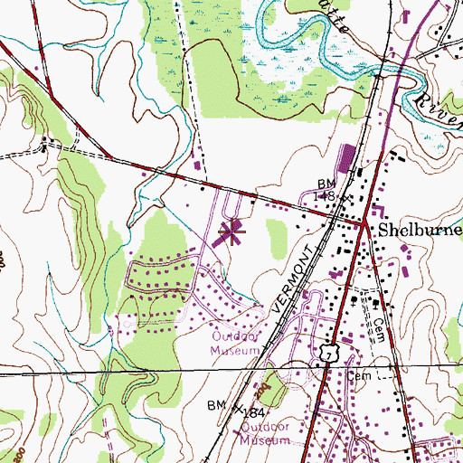 Topographic Map of Shelburne Community School, VT