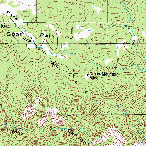 Topographic Map of Green Mountain Mine, CO