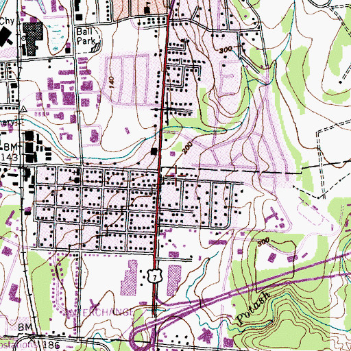 Topographic Map of Burlington Champlain Post Office, VT