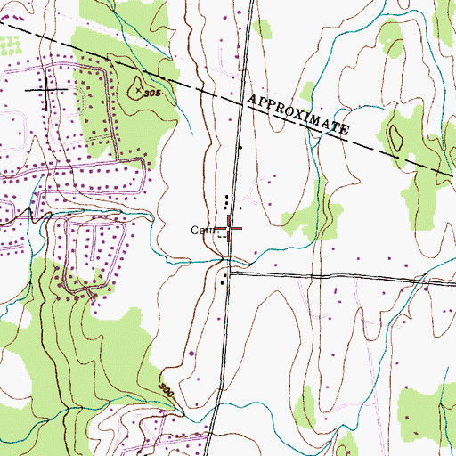 Topographic Map of Spear Street Cemetery, VT