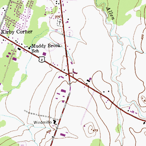 Topographic Map of Tafts Corner, VT